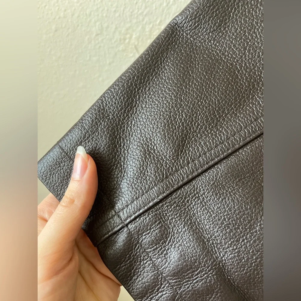 Men’s DANIER Vintage Dark Brown Heavyweight Faux Leather Jacket - Picture 9 of 16